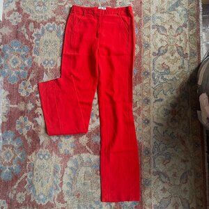 Mugler Poppy Red Tailored Trousers Straight Leg Pants FR 42